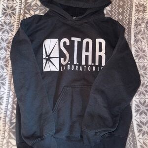 Gildan Black Heavy Blend Hoodie Star Labs The Flash